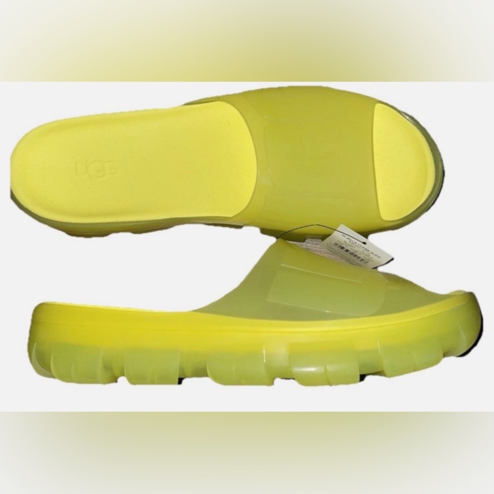 UGG Neon Yellow Jella Slide Sandals